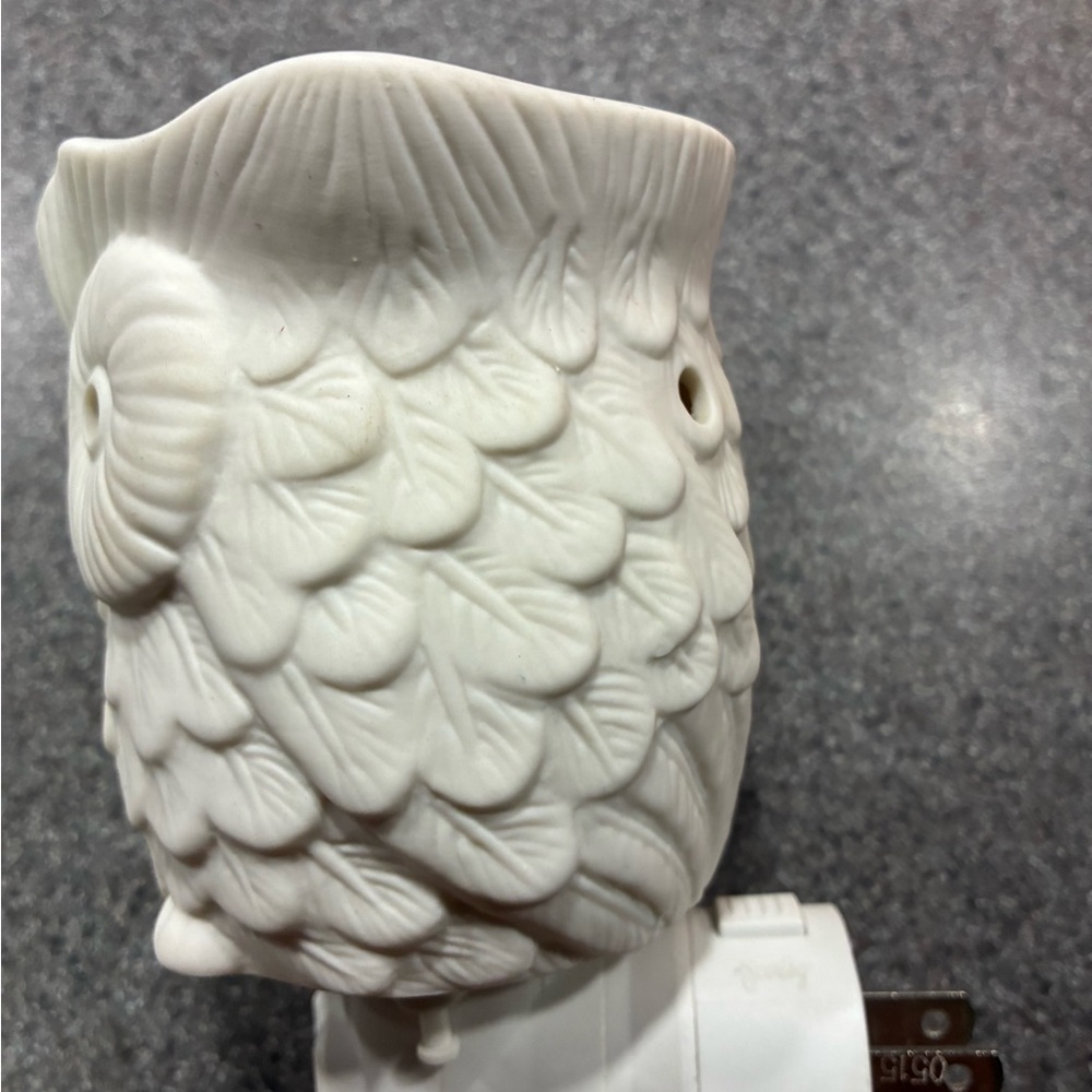 PreOwned Scentsy White Ceramic Owl Night Light - Picture 6 of 7